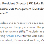 Recognition by SAKA Energi acting president director, Mr. Susmono Soetrisno